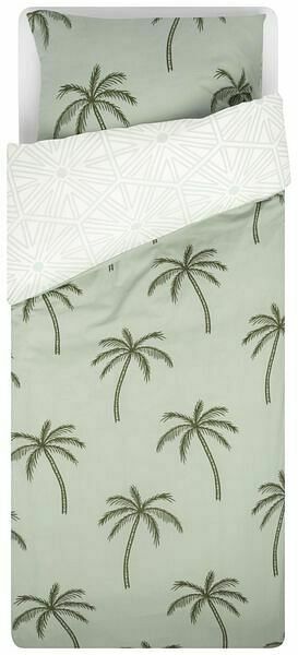 HEMA HEMA Dekbedovertrek 140x200/220 Zacht Katoen Palmbomen aanbieding