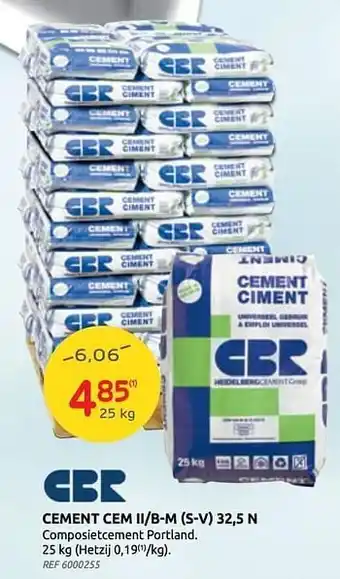 Brico Cement cem ii-b-m (s-v) 32,5 n cbr 25kg aanbieding