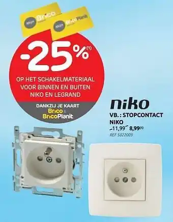 Brico Stopcontact niko aanbieding