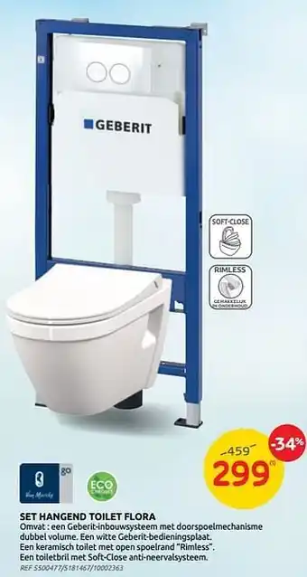 Brico Set hangend toilet flora aanbieding