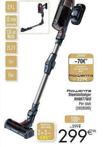 Cora Rowenta steelstofzuiger aanbieding