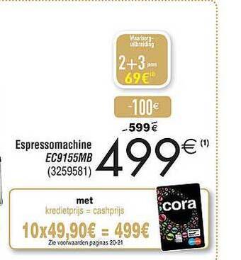 Cora Espressomachine aanbieding