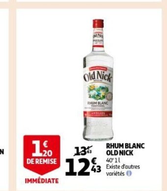 Rhum blanc old nick 1l