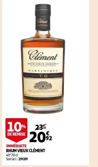 Auchan Rhum vieux clement 70cl aanbieding