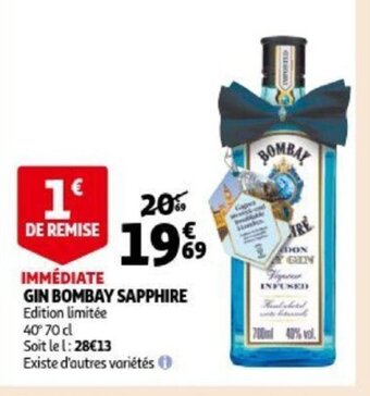 Auchan Gin bombay sapphire 70cl aanbieding