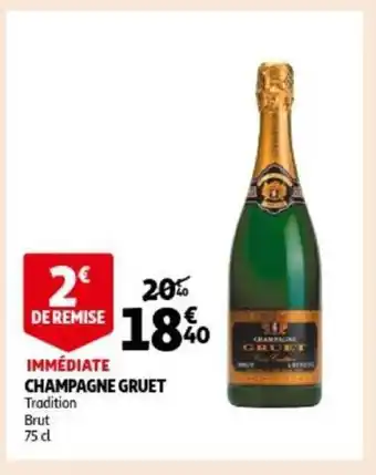 Auchan Champagne Gruet Tradition Brut 75cl aanbieding