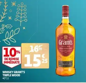 Auchan Whisky Grant's Triple Wood 40'1L aanbieding