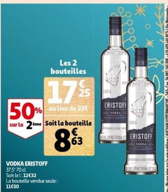 Auchan Vodka Eristoff 37.5 70cl aanbieding