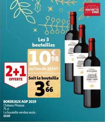 Auchan Chateau Pinasse Bordeaux AOP 2019 75cl aanbieding