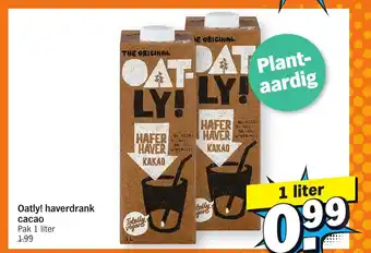 Albert Heijn Oatly! haverdrank cacao Pak 1 liter aanbieding
