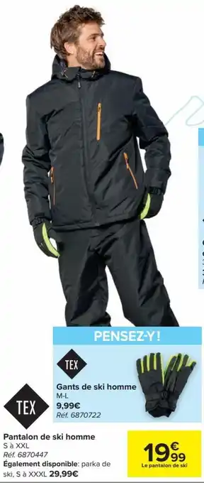 Carrefour Market TEX Pantalon de ski homme aanbieding