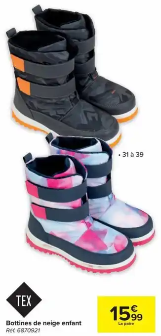 Carrefour Market TEX Bottines de neig enfant aanbieding