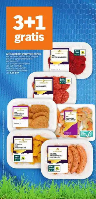 AH Excellent gourmet-mini's 4 schaaltjes van 150 gram