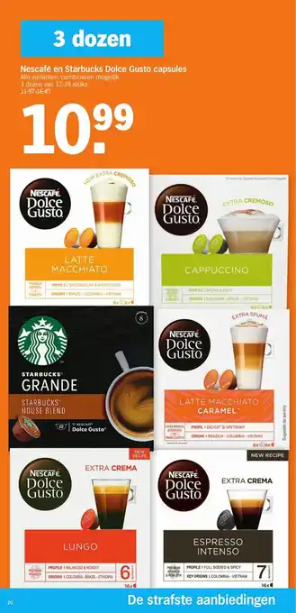 Nescafe en Starbucks Dolce Gusto capsules 3 dozen van 12-16 stuks