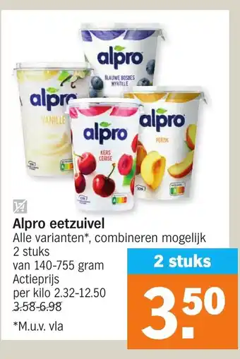 Albert Heijn Alpro eetzuivel 2 stuks van 140-755 gram aanbieding