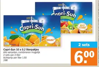 Capri-Sun 10 x 0.2 literpakjes 2 sets van 2 liter