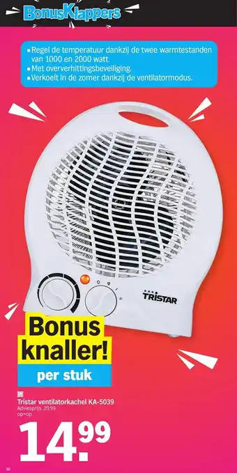 Albert Heijn Tristar ventilatorkachel KA-5039 Per stuk aanbieding