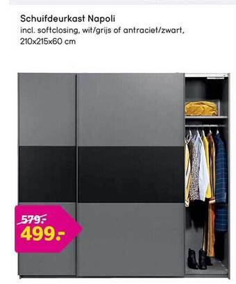 Leen Bakker Schuifdeurkast napoli aanbieding