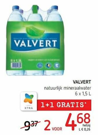 Spar Colruyt Valvert natuurlijk mineraalwater aanbieding