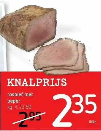 Spar Colruyt Rosbief met peper aanbieding