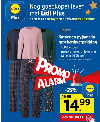 Lidl Katoenen pyjama in geschenkverpakking aanbieding
