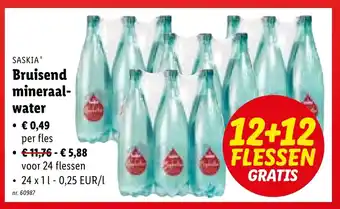 Saskia Bruisend mineraal-water 24 x 1L