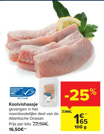 Koolvishaasjes  Gevangen in Het Noordoostelijke Deen van de Atlantische Oceaan 100g