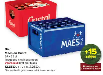 Carrefour Bier Maes en Cristal 24 x 25cl aanbieding