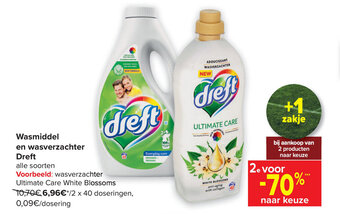 Carrefour Dreft Wasmiddel en Wasverzachter Alle Soorten aanbieding