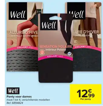 Carrefour Well Panty voor dames Maat 1 tot 4 aanbieding