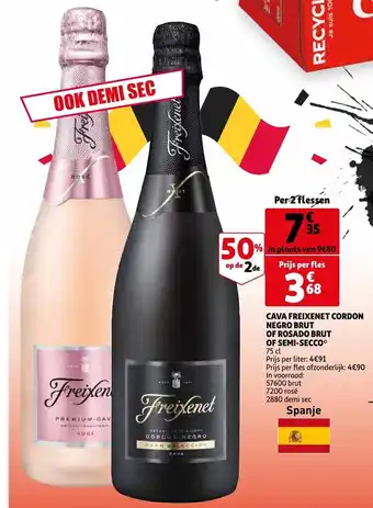 Auchan Cava Freixenet Cordon Negro Brut of Rosado Brut of Semi-Secco aanbieding