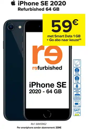 iPhone SE 2020 Refurbished 64GB Met Smart Data 1GB + Go Abo Naar Keuze