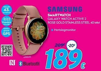 Krëfel Samsung Smartwatch Galaxy watch active 2 rose gold stainless steel 40 mm aanbieding