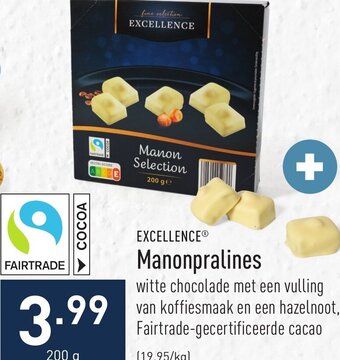 ALDI Excellence Manonpralines 200g aanbieding