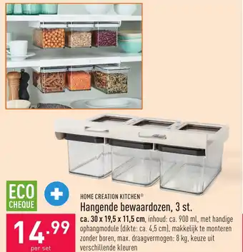 ALDI Home Creation Kitchen Hangende Bewaardozen 3st aanbieding