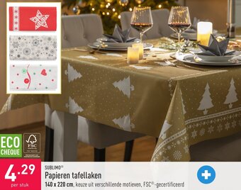 ALDI Sublimo Papieren Tafellaken 140 x 220cm aanbieding