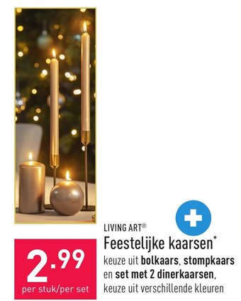 ALDI Living Art Feestelijke Kaarsen aanbieding