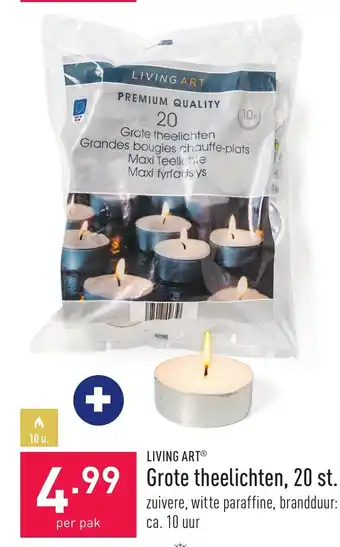 ALDI Living Art Grote Theelichten 20st aanbieding