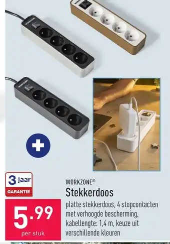 ALDI Work Zone Stekkerdoos aanbieding