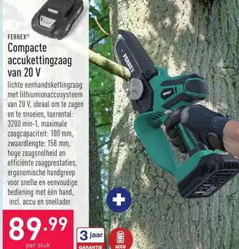ALDI Ferrex Accukettingzaag van 20V aanbieding