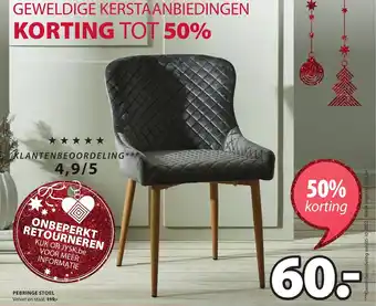 Jysk Pebringe stoel velvet en staal aanbieding
