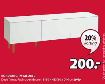 Jysk Korsvang TV-Meubel B150xH33/50xD40cm aanbieding