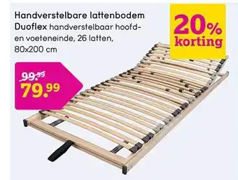 Leen Bakker Handverstelbare lattenbodem duoflex aanbieding