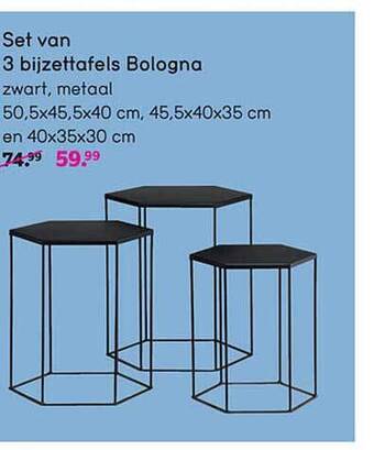 Set van 3 bijzettafels bologna
