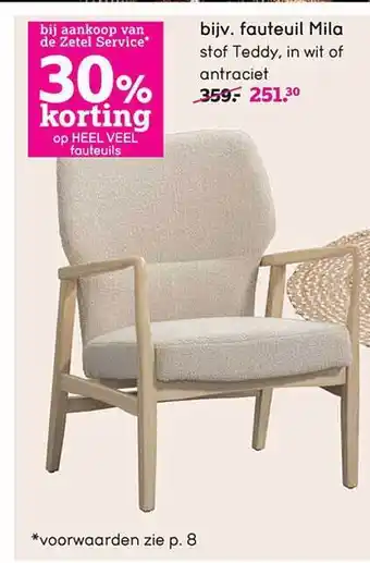 Leen Bakker Fauteuil mila aanbieding