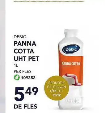 Bidfood Debic panna cotta uht pet aanbieding
