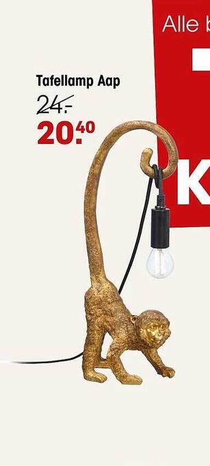 Kwantum Tafellamp aap aanbieding