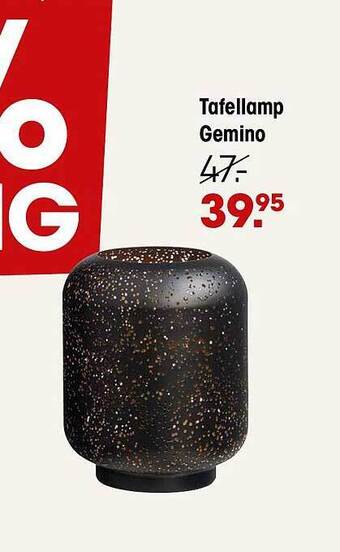 Kwantum Tafellamp gemino aanbieding