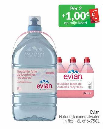 Intermarché Evian natuurlijk mineraalwater aanbieding