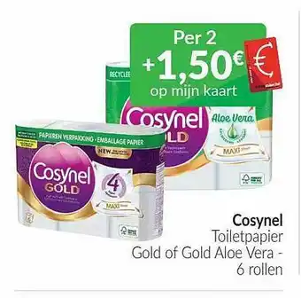 Intermarché Cosynel toiletpapier gold of gold aloe vera - 6 rollen aanbieding